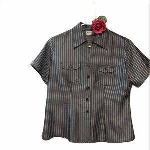 TOP GRAY PIN STRIPES BUTTONS MED APPARENZA